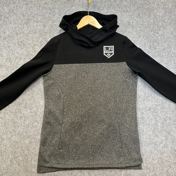 NHL Fanatics LA Kings Hoodie Womens S Black Gray Logo Chest Hockey Fan - Picture 2 of 9